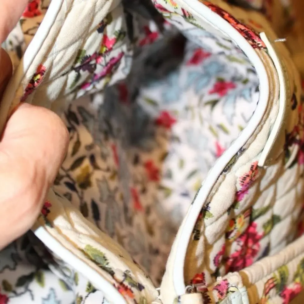 Vera Bradley Quilted Floral Tote with Light Blue Accents – Classic Floral Print - Picture 4 of 10